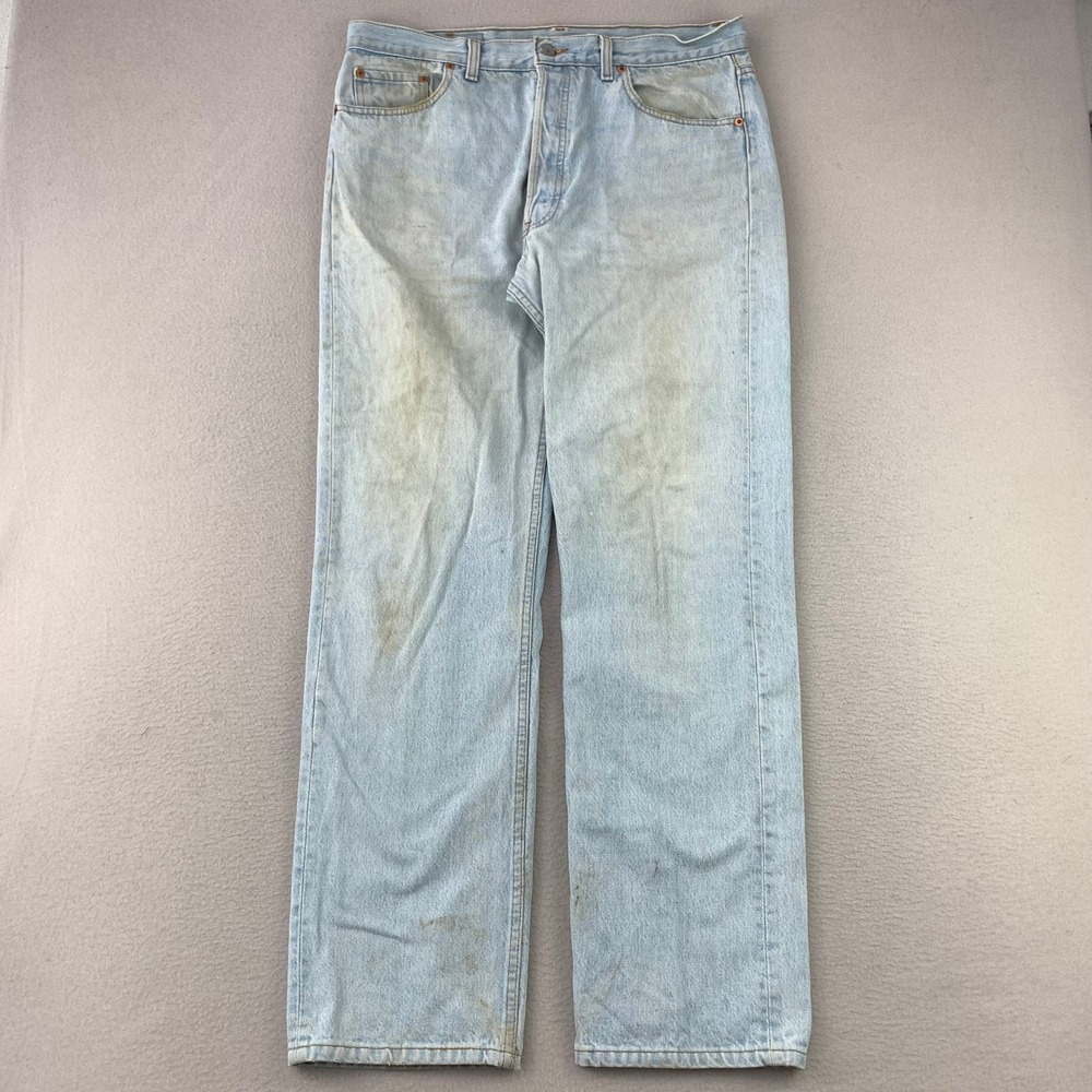 Vintage Levi's Jeans 501 Mens 36x32 Light Wash Denim Distressed Workwear 90s USA